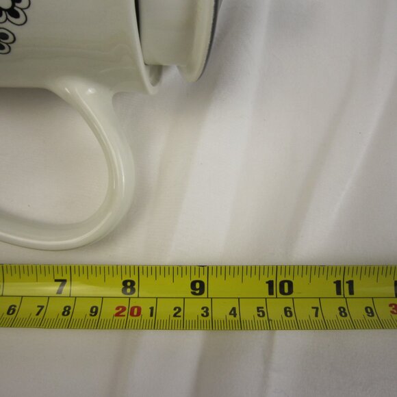 Grindley Manitou Mod Black White Coffee Tea Pot Flower Pattern - Ironstone - Picture 10 of 10